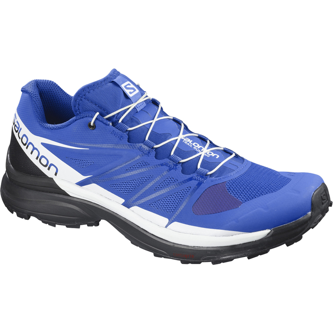 SALOMON WINGS PRO 3 Philippines - Men's Trail Running Shoes - Blue/White/Black | 587061-RDA